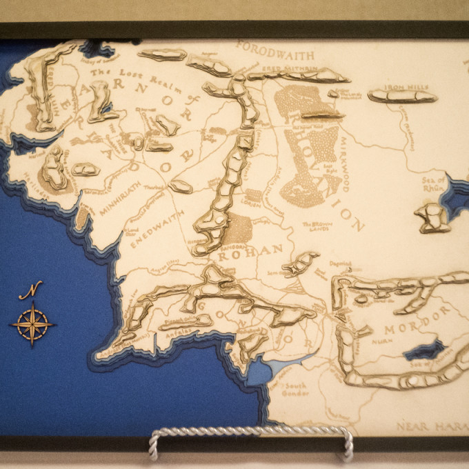 Topographic Middle Earth Map