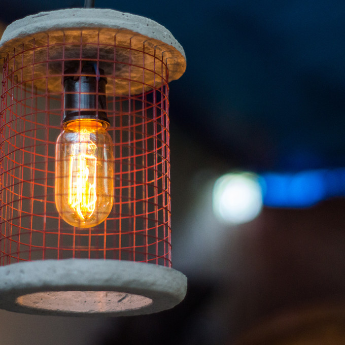 Concrete and Wire Industrial Pendant Light