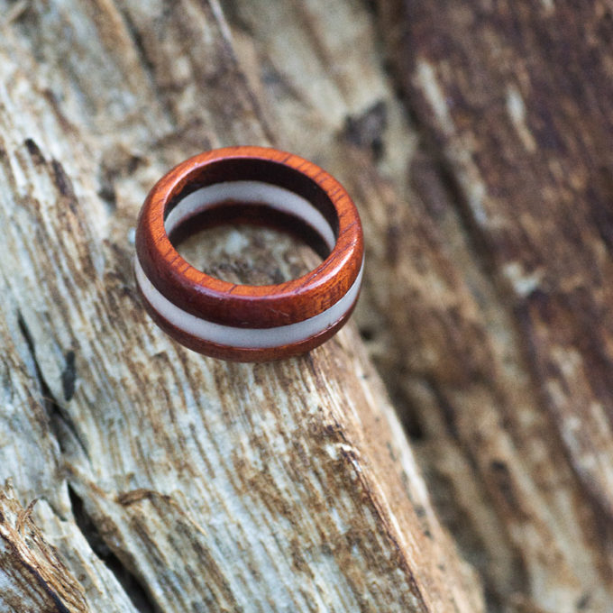 Red Velvet Bloodwood and Acrylic Ring